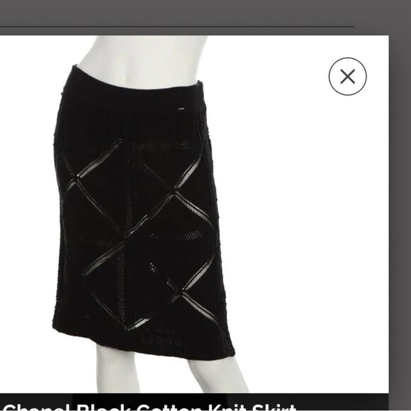 CHANEL CROCHET KNIT BLACK SKIRT 2004 CRUISE 42 - Picture 5 of 13